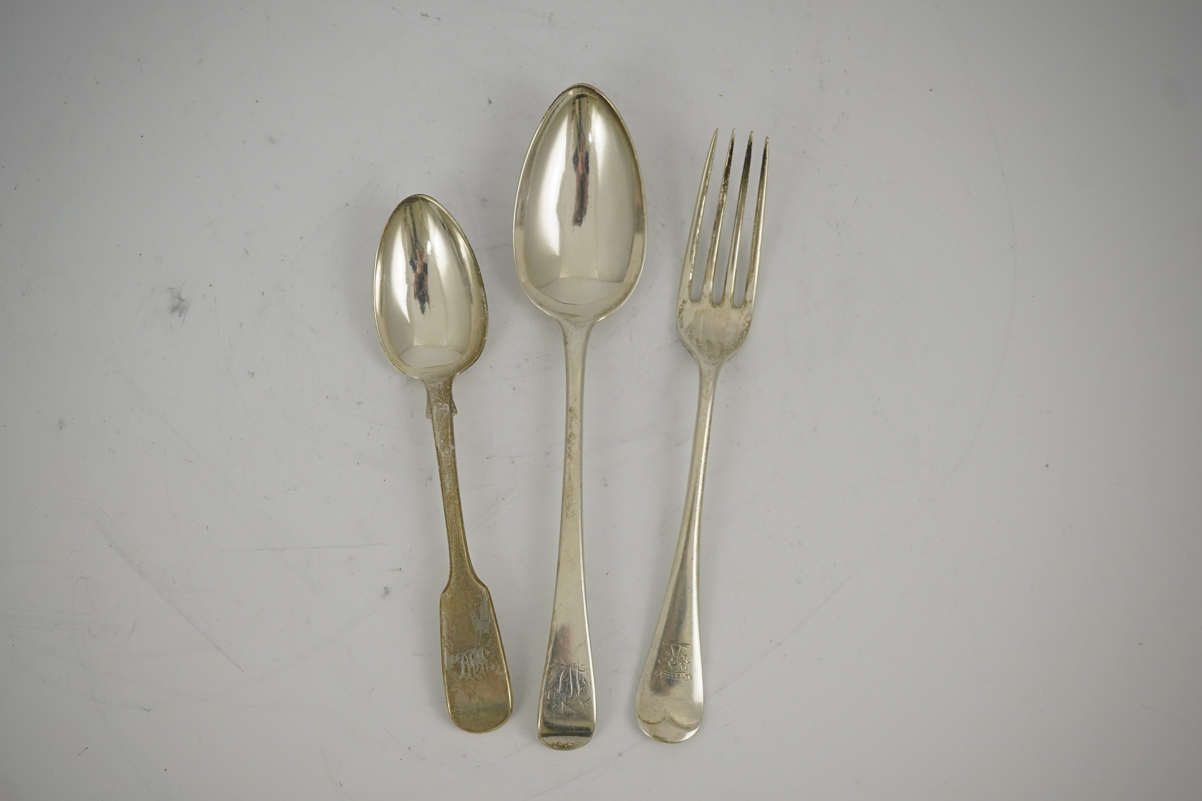 A quantity of assorted mainly 19th century and later silver flatware